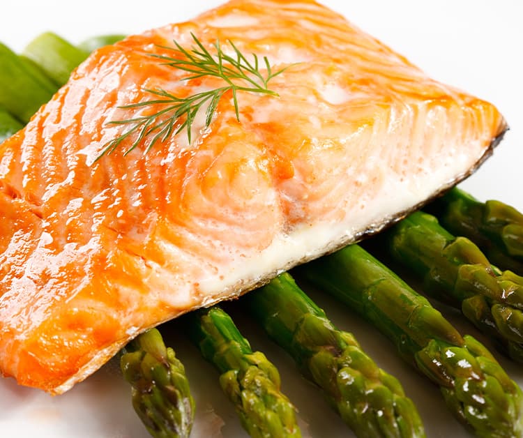 Salmon with Grilled Pineapple and Grilled Asparagus