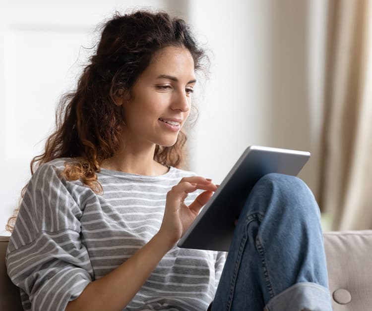 Woman on her iPad