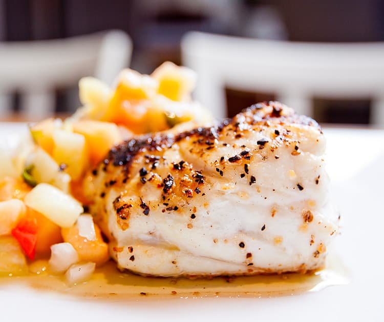 Grilled catfish with mango salsa