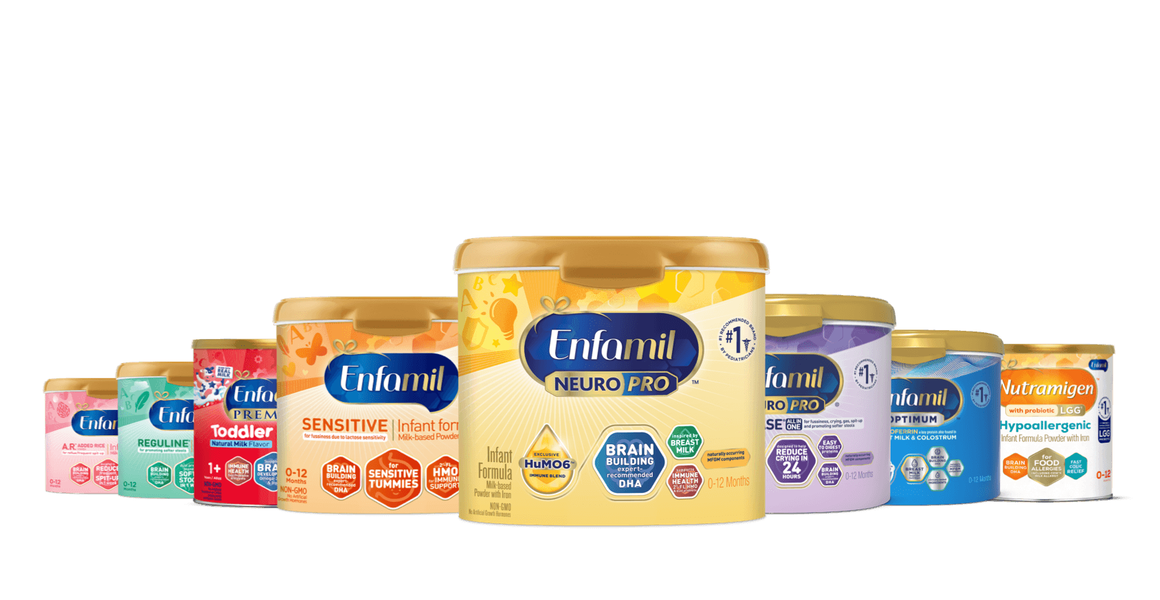 Lineup of Enfamil Formulas